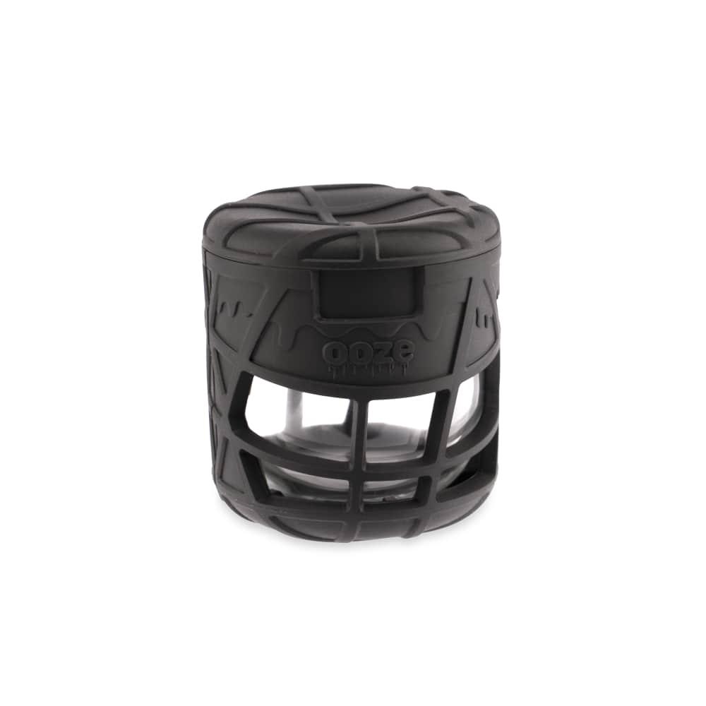 OOZE PRIZM SILICONE WRAPPED GLASS STASH JAR BLACK 840212409280