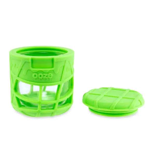 OOZE PRIZM SILICONE WRAPPED GLASS STASH JAR GREEN 840212409297