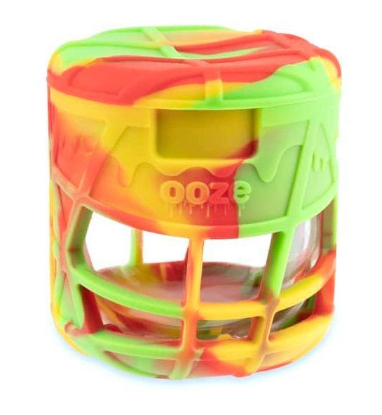 OOZE PRIZM SILICONE WRAPPED GLASS STASH JAR RASTA 840212409310