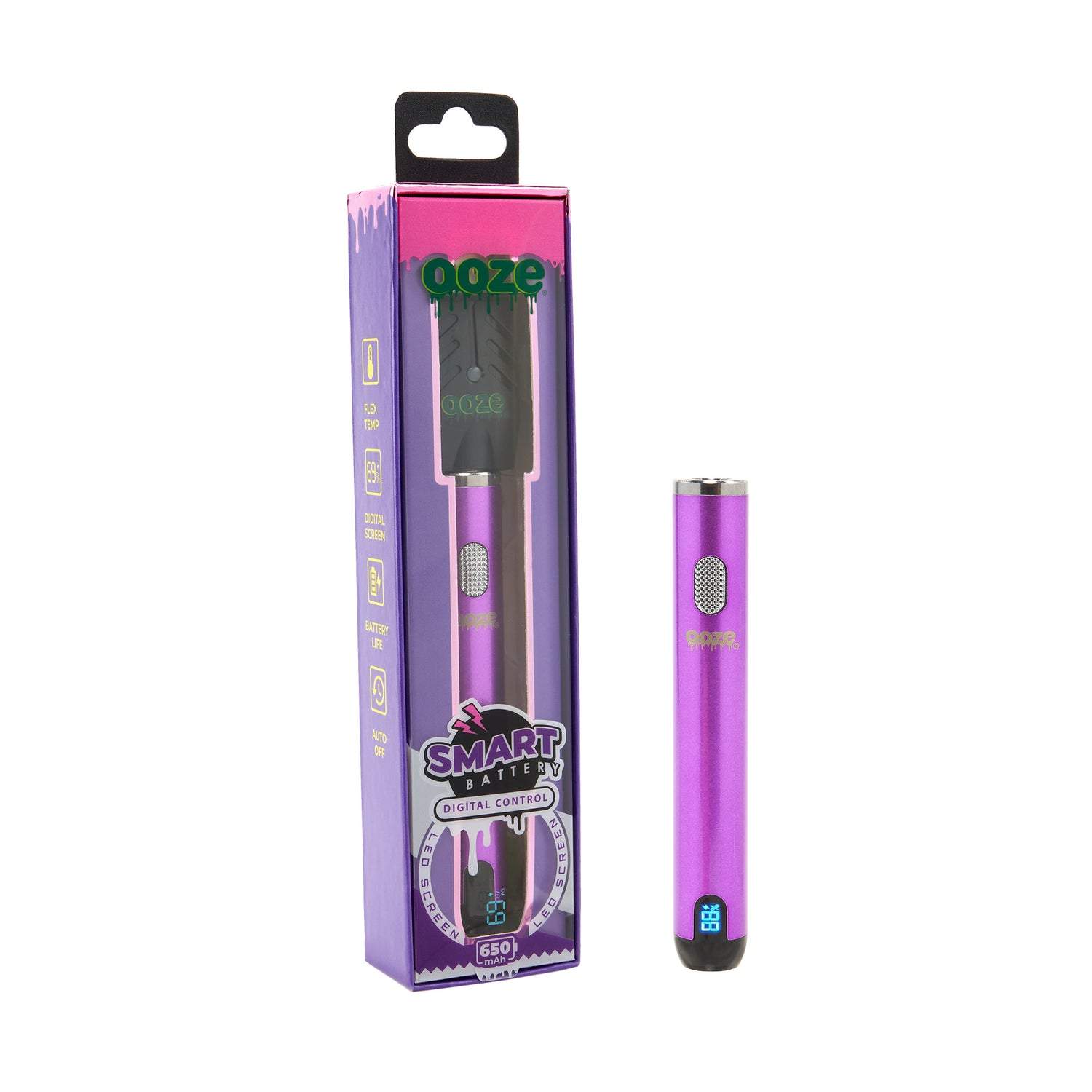 OOZE SMART BATTERY 650mAH DIGITAL CONTROL FLEX TEMP PURPLE 840212424689