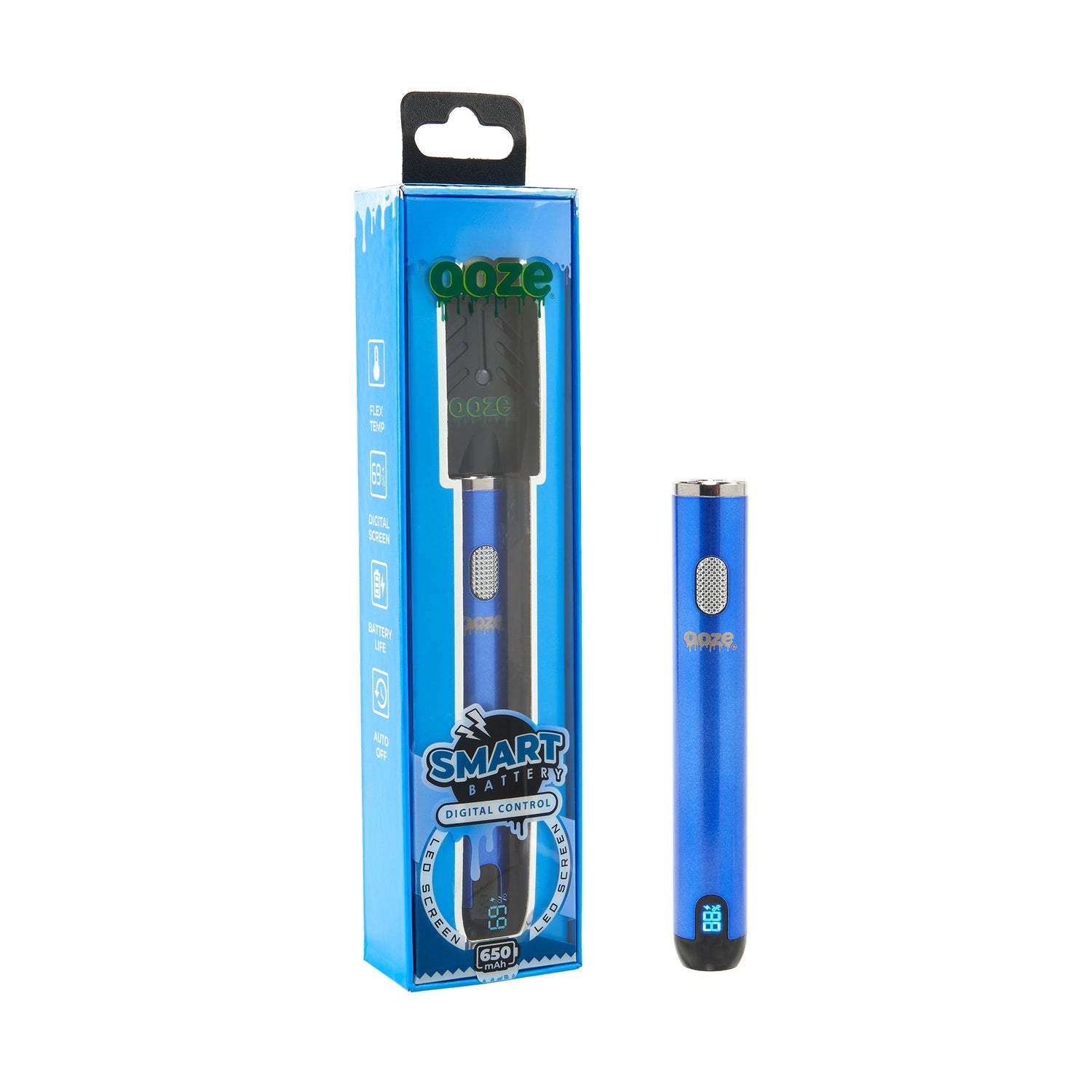 OOZE SMART BATTERY 650mAH DIGITAL CONTROL FLEX TEMP SAPPHIRE BLUE 840212424627