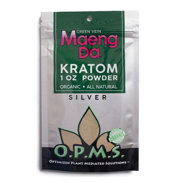 OPMS SILVER KRATOM 1OZ POWDER GREEN VEIN MAENG DA 700598112337