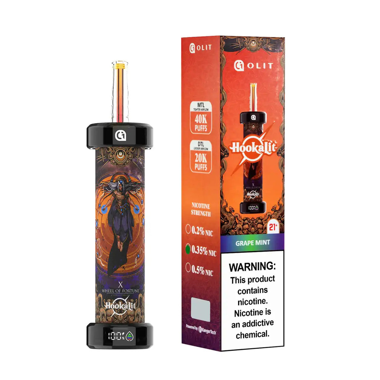 OLIT HOOKALIT 0.35% NIC 40K PUFFS DISPOSABLE (5CT DISPLAY)