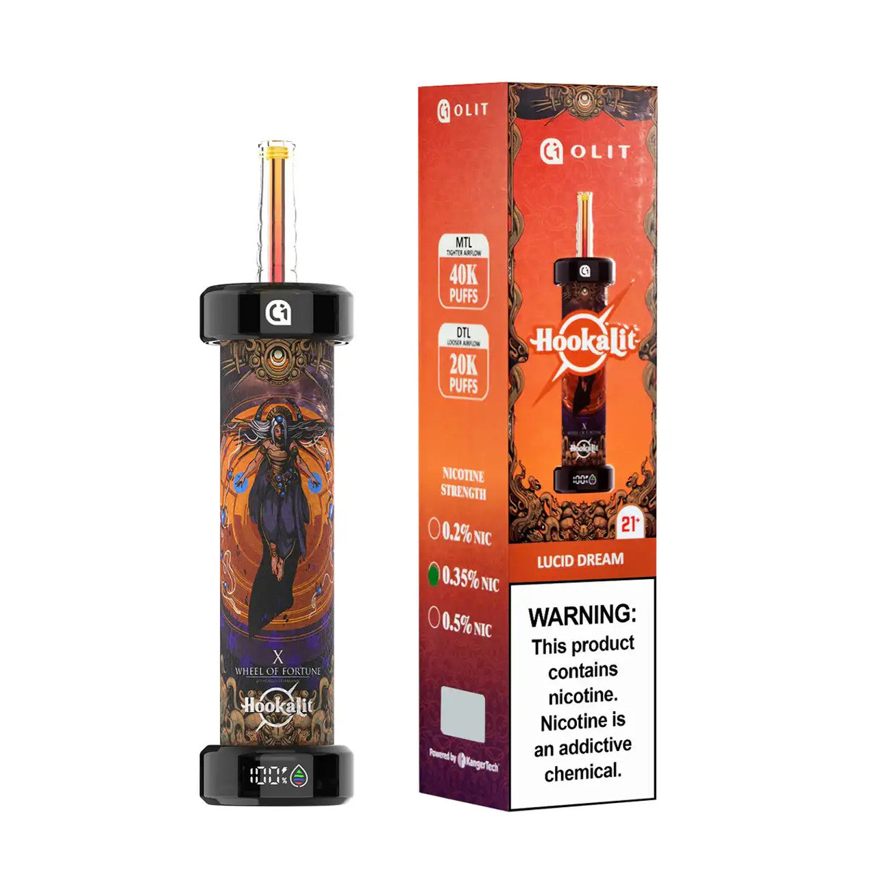 OLIT HOOKALIT 0.35% NIC 40K PUFFS DISPOSABLE (5CT DISPLAY)