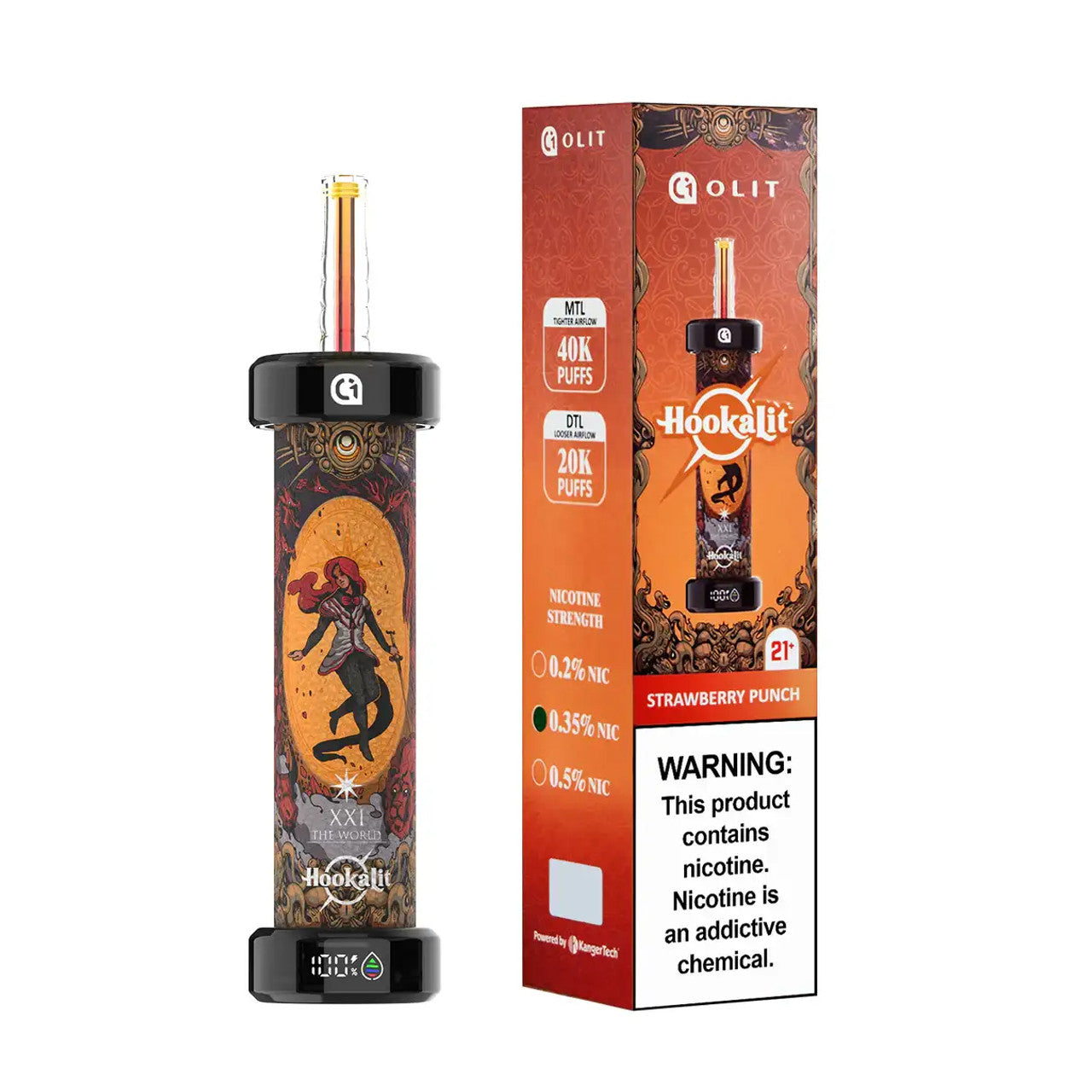 OLIT HOOKALIT 0.35% NIC 40K PUFFS DISPOSABLE (5CT DISPLAY)
