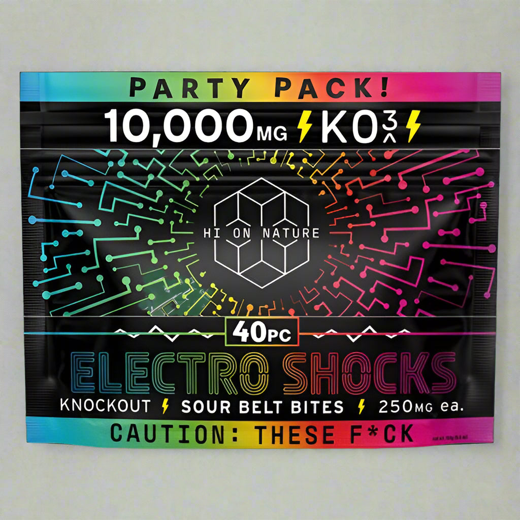 HI ON NATURE 10,000MG PARTY PACK KNOCKOUT SOUR BELTS 40PC/PACK 250MG EACH