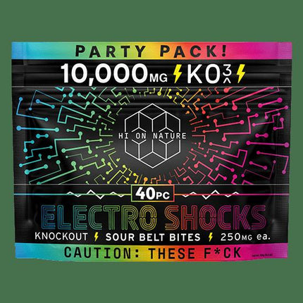 HI ON NATURE 10,000MG PARTY PACK KNOCKOUT SOUR BELTS 40PC/PACK 250MG EACH Default Title 860003846865