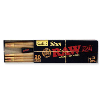 RAW BLACK CLASSIC CONE 1 1/4 20CT/PACK Default Title 716165297314