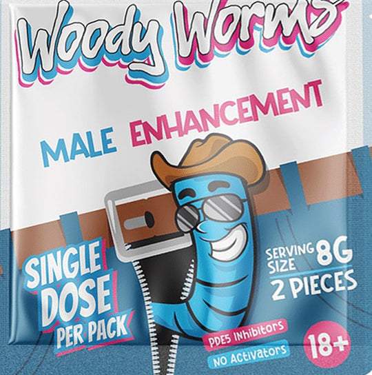 WOODY WORMS MALE ENHANCEMENT SINGLE DOSE (2 GUMMIES / PACK)
