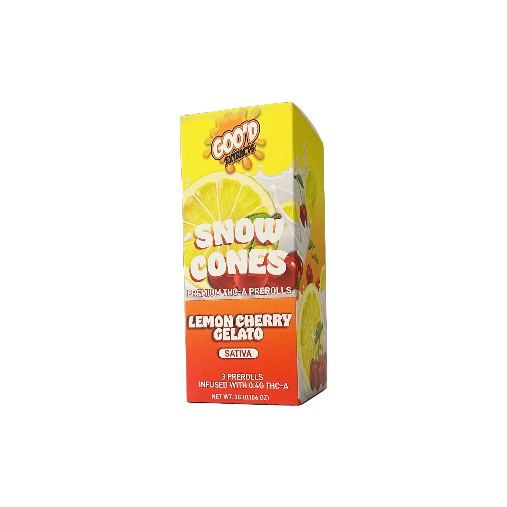 GOO'D EXTRACTS SNOW CONES PREMIUM THC-A PREROLLS 1G (3/PACK)