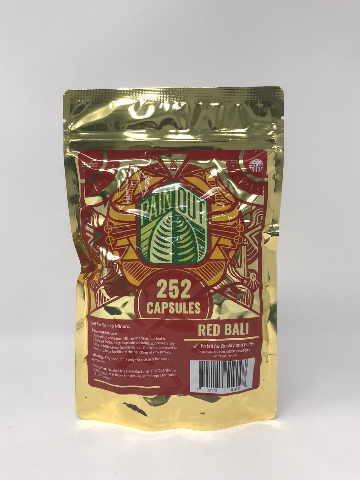 PAIN OUT KRATOM 252 GRAM POWDER RED BALI 792172518994