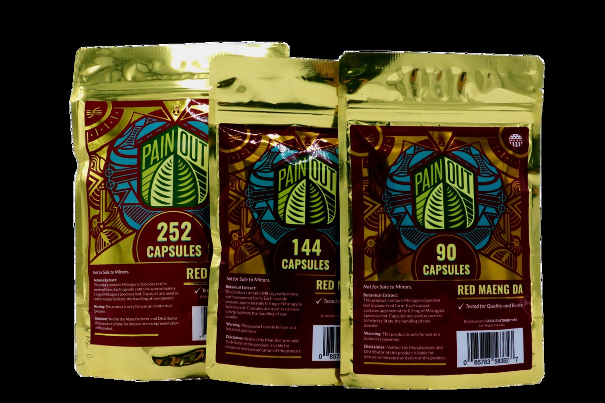 PAIN OUT KRATOM 252 GRAM POWDER RED MAENG DA 085783585388