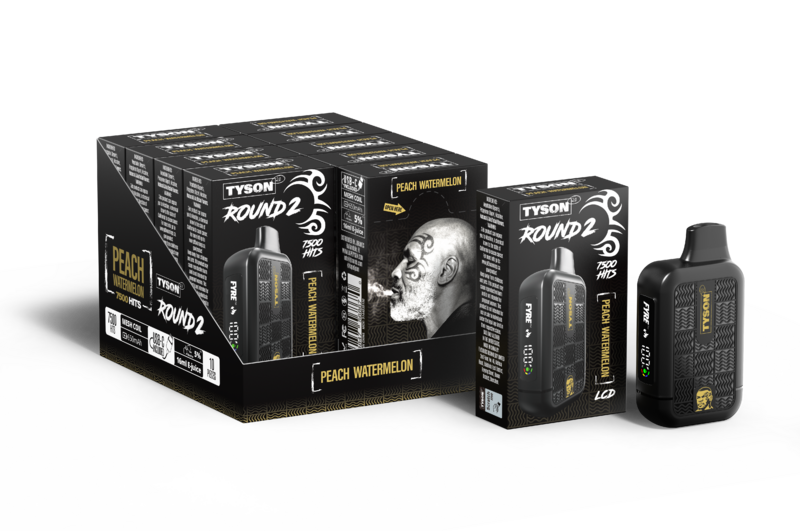 TYSON HEAVYWEIGHT ROUND 2 7500 PUFFS 5% DISPOSABLE 10CT/DISPLAY