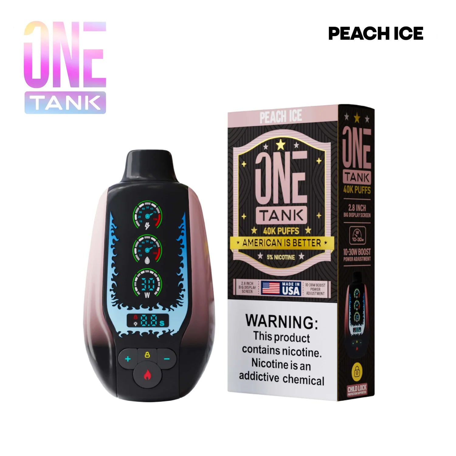 ONE TANK 40K DISPOSABLE USA BUILT (5CT DISPLAY)