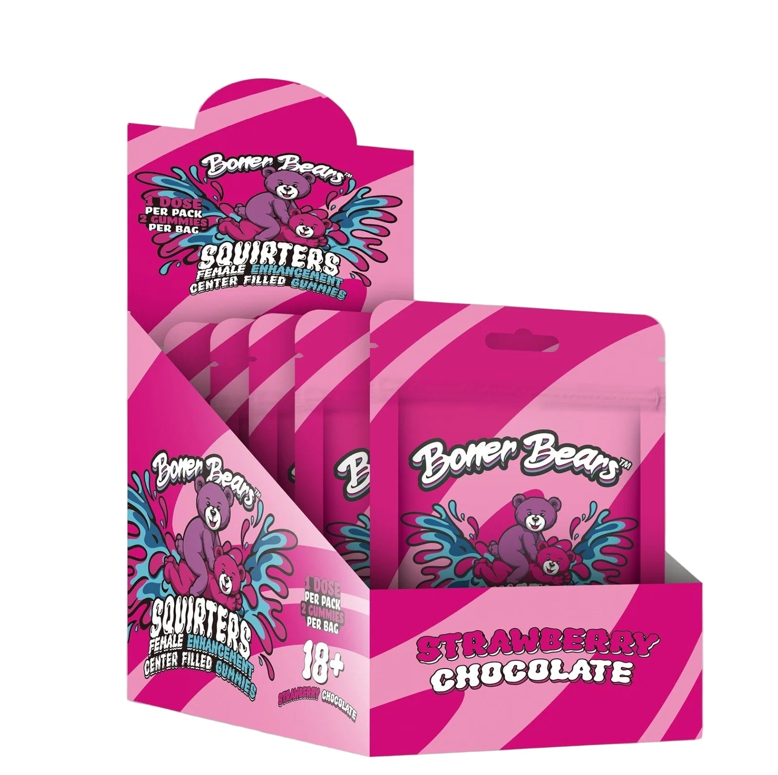 BONER BEAR SQUIRTERS CENTER FILLED ENHANCEMENT GUMMIES (12 BAG DISPLAY)