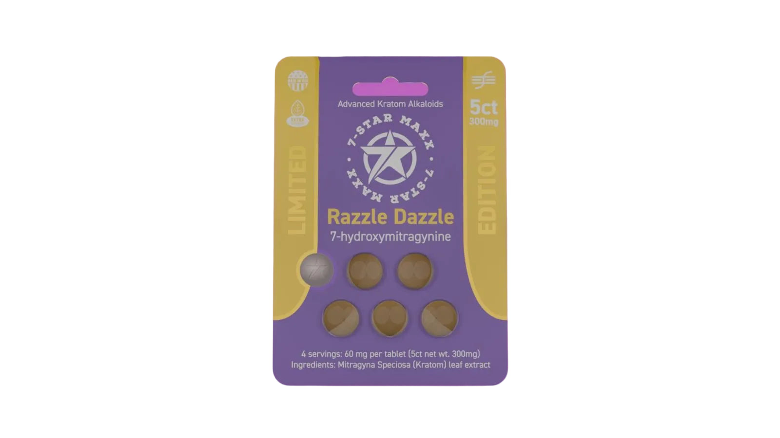 7-STAR MAXX 7-HYDROXY 60MG TABLET (5CT/PACK)