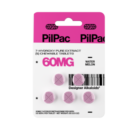 PILPAC 7-HYDROXY PURE EXTRACT 60MG TABLET (5CT PACK)