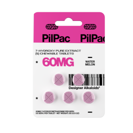 PILPAC 7-HYDROXY PURE EXTRACT 60MG TABLET (5CT PACK)