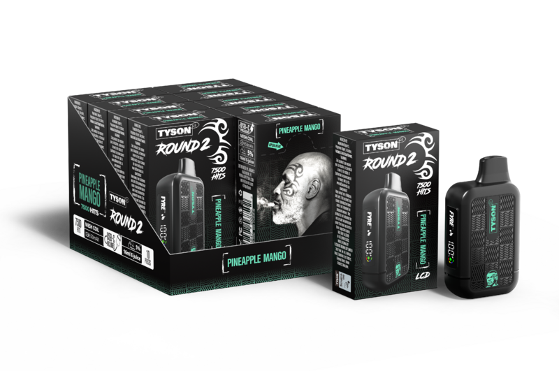 TYSON HEAVYWEIGHT ROUND 2 7500 PUFFS 5% DISPOSABLE 10CT/DISPLAY