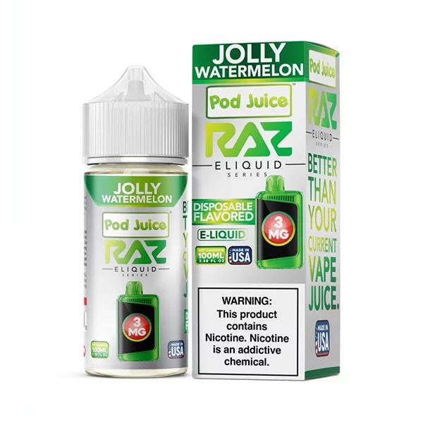 POD JUICE RAZ E-LIQUID 100ML JOLLY WATERMELON 3MG 818036120100