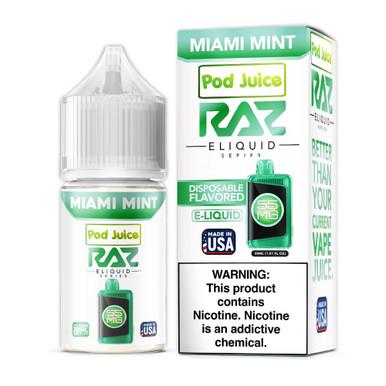 POD JUICE RAZ SALT NIC 30MLL MIAMI MINT 55MG 818553530116