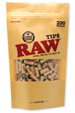 RAW PRE-ROLLED TIPS 200CT BAG