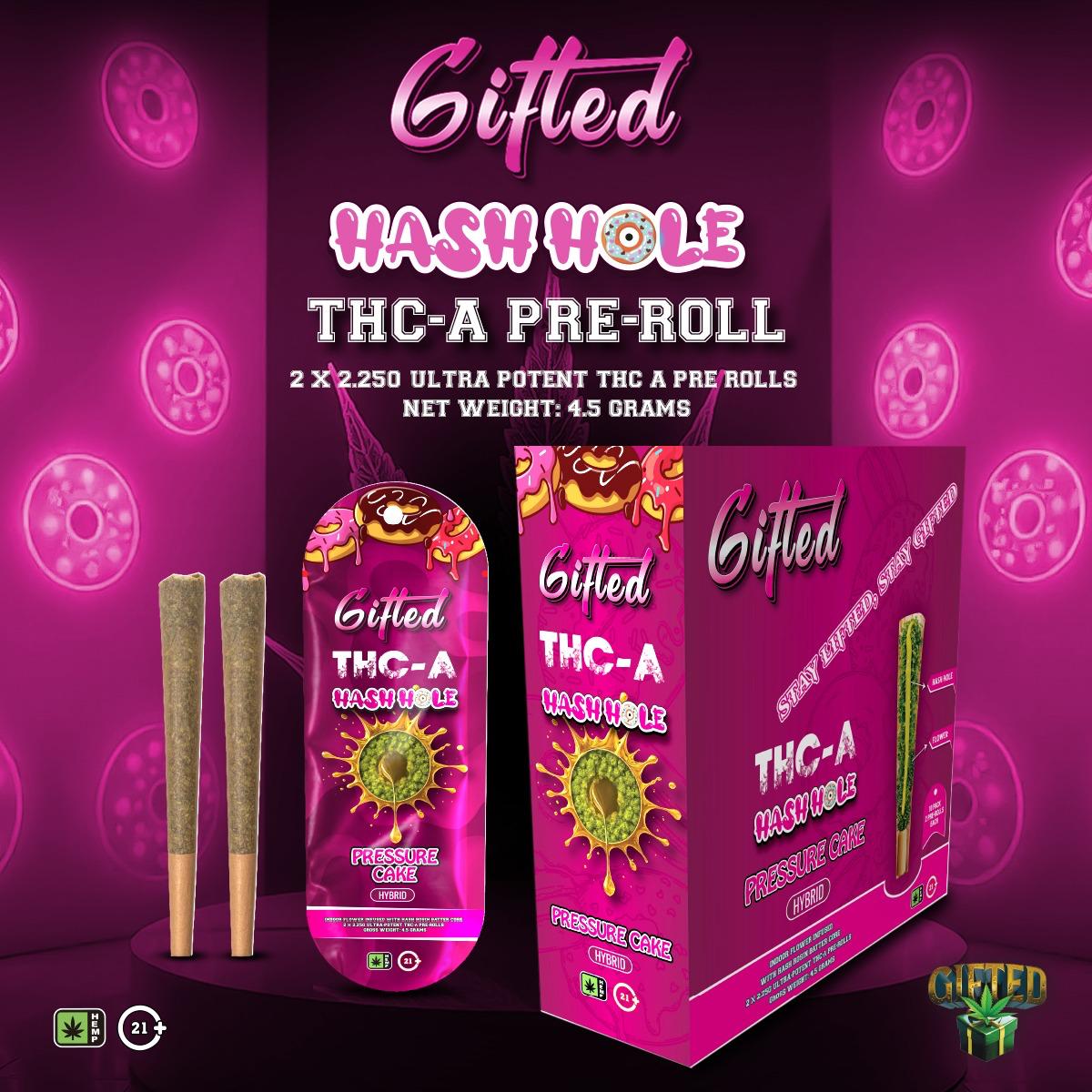 GIFTED 2.25 GRAM THC-A HASH HOLES (2CT PACK)
