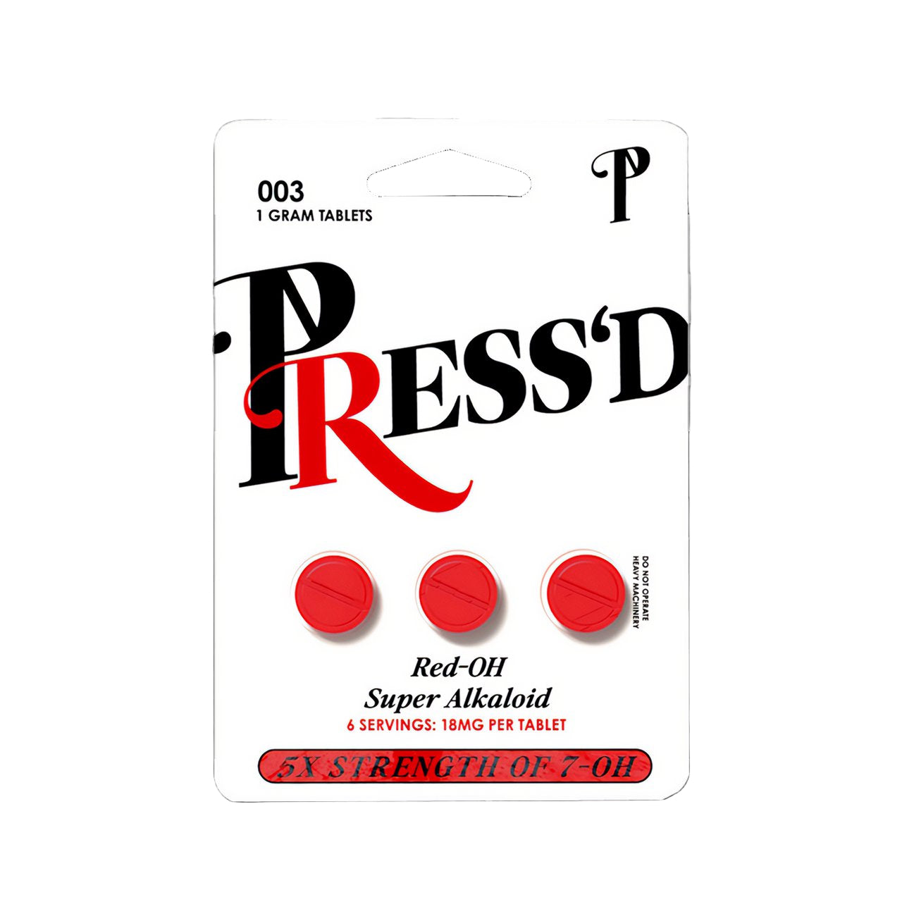 PRESS'D RED-OH SUPER ALKALOID 6 SEVINGS 18MG PER TABLET