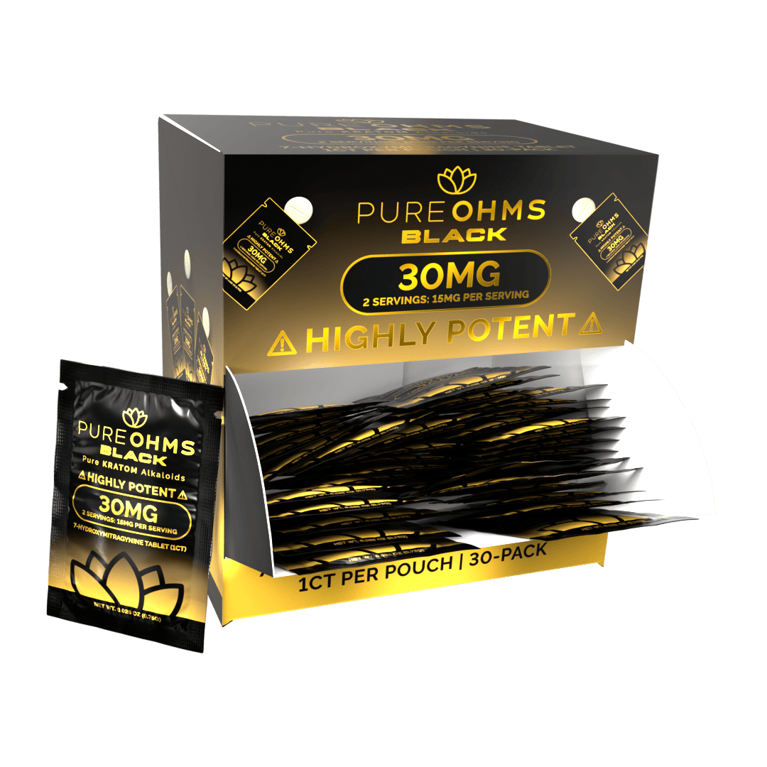 PURE OHMS 7 HYDROXYMITRAGYNINE 30MG TABLETS (1CT/PACK, 30PKS/BOX)