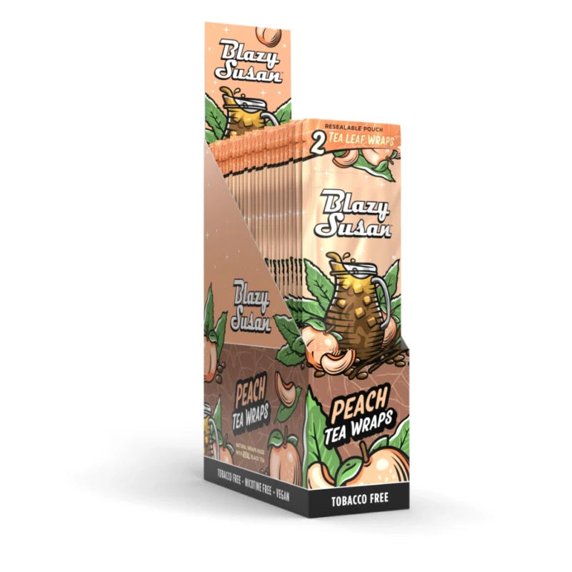 BLAZY SUSAN TEA LEAF CONES & WRAPS | TEA WRAPS PEACH 2CT 25PK BOX