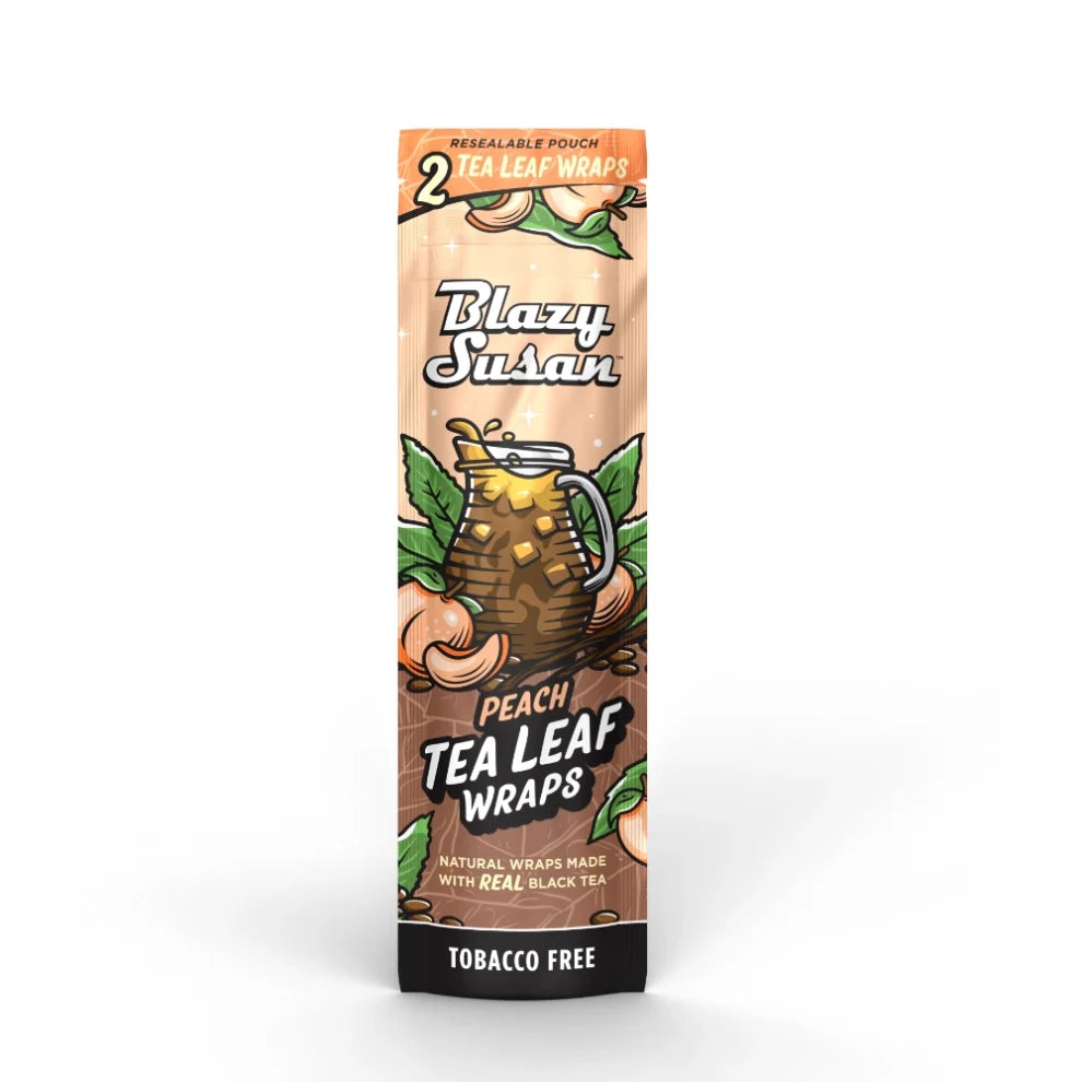 BLAZY SUSAN TEA LEAF CONES & WRAPS | TEA WRAPS PEACH 2CT 25PK BOX