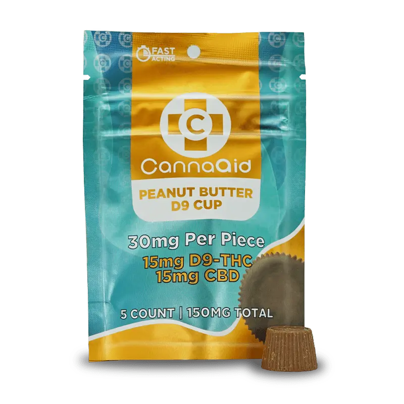CANNA AID 30MG D9 PEANUT BUTTER CUP (5CT/PACK)