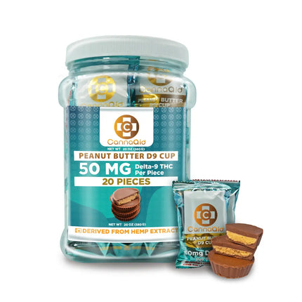 CANNA AID 50MG D9 PEANUT BUTTER CUP (20CT/JAR)