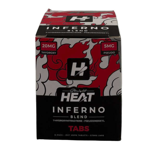 STRAIGHT HEAT INFERNO BLEND (7-HYDROXY + PESUDO) 25MG TABLET (15CT JAR)