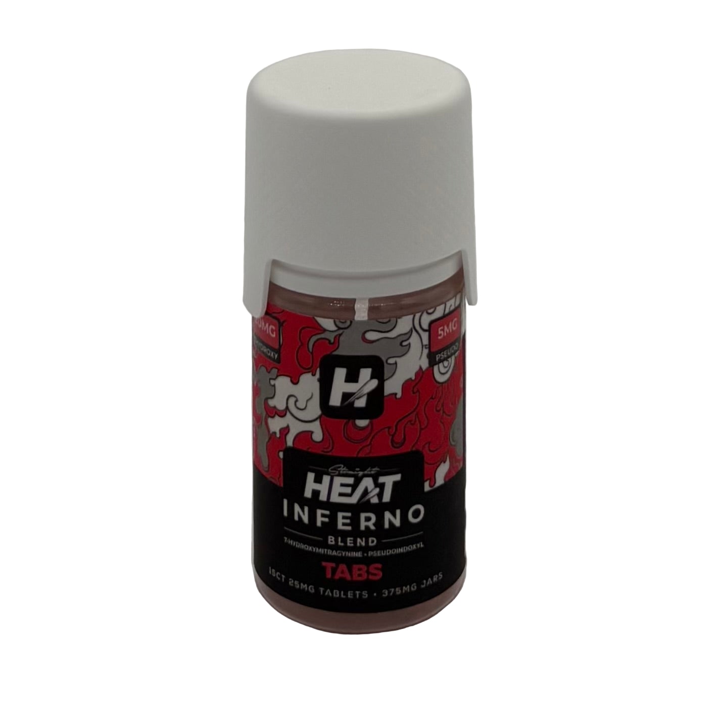 STRAIGHT HEAT INFERNO BLEND (7-HYDROXY + PESUDO) 25MG TABLET (15CT JAR)