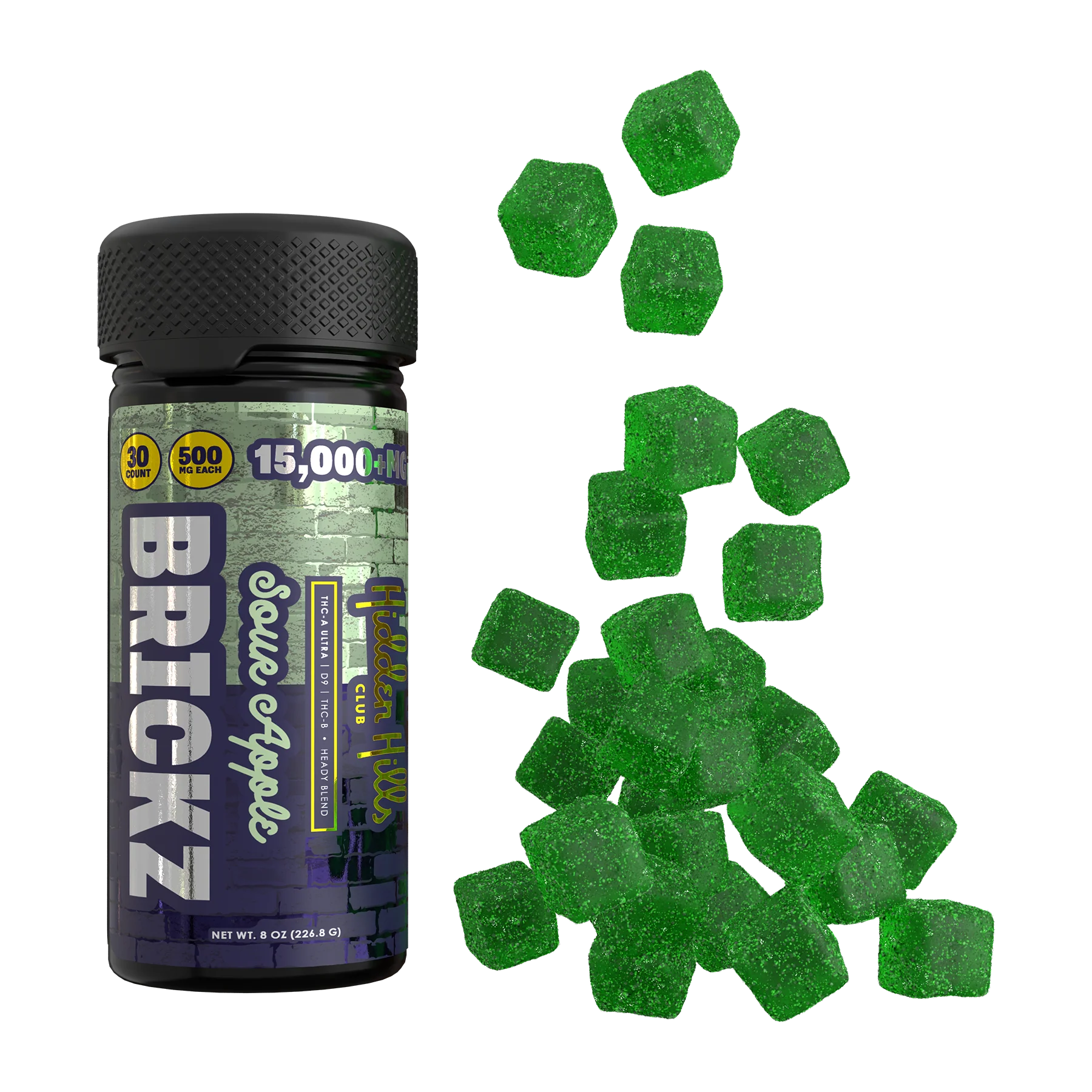 HIDDEN HILLS HEADY BLEND (THCA ULTRA + D9 + THC-B) 15,000MG GUMMY JAR
