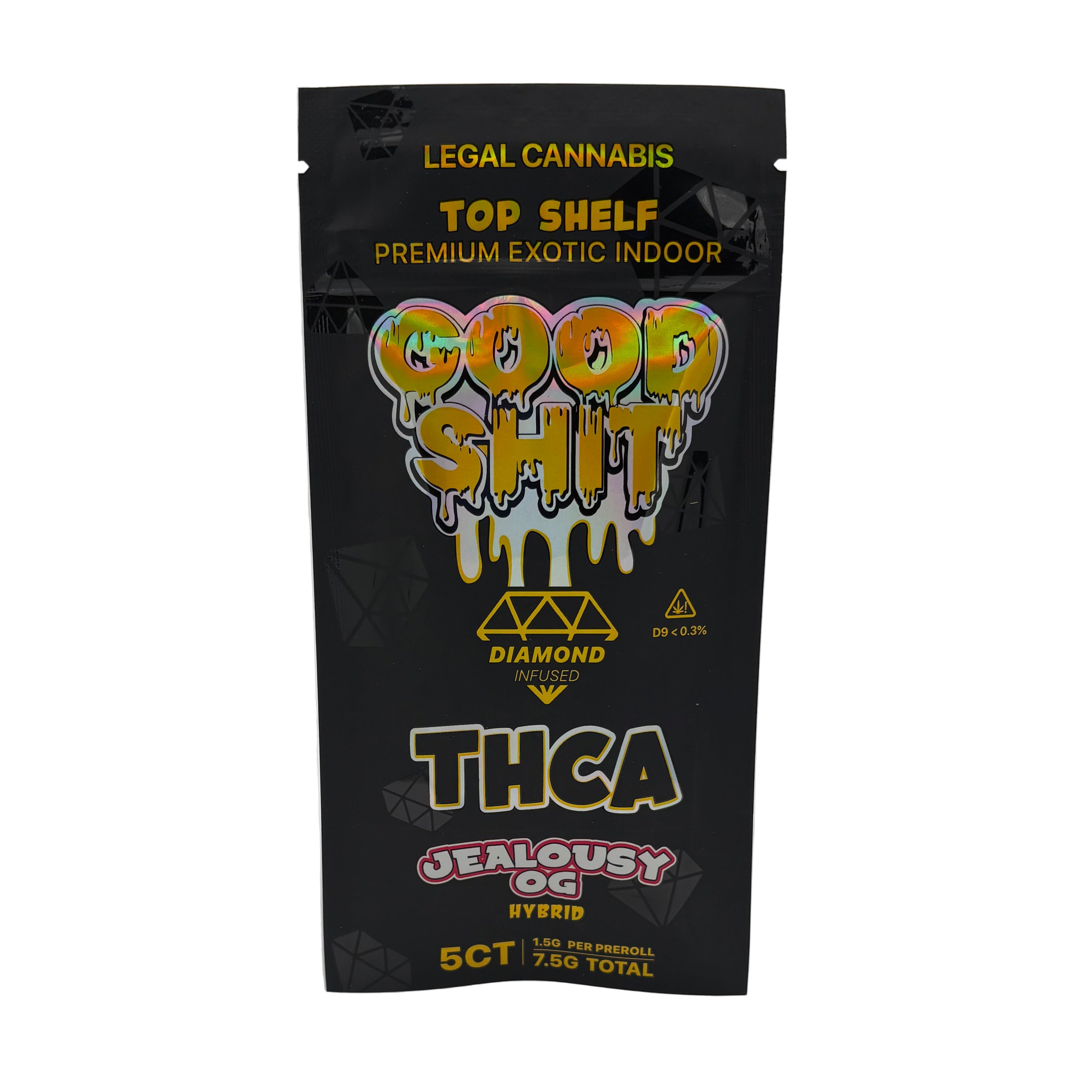 GOOD SHIT THCA DIAMOND INFUSED PRE ROLLS (1.5G X 5) 7.5G PACK