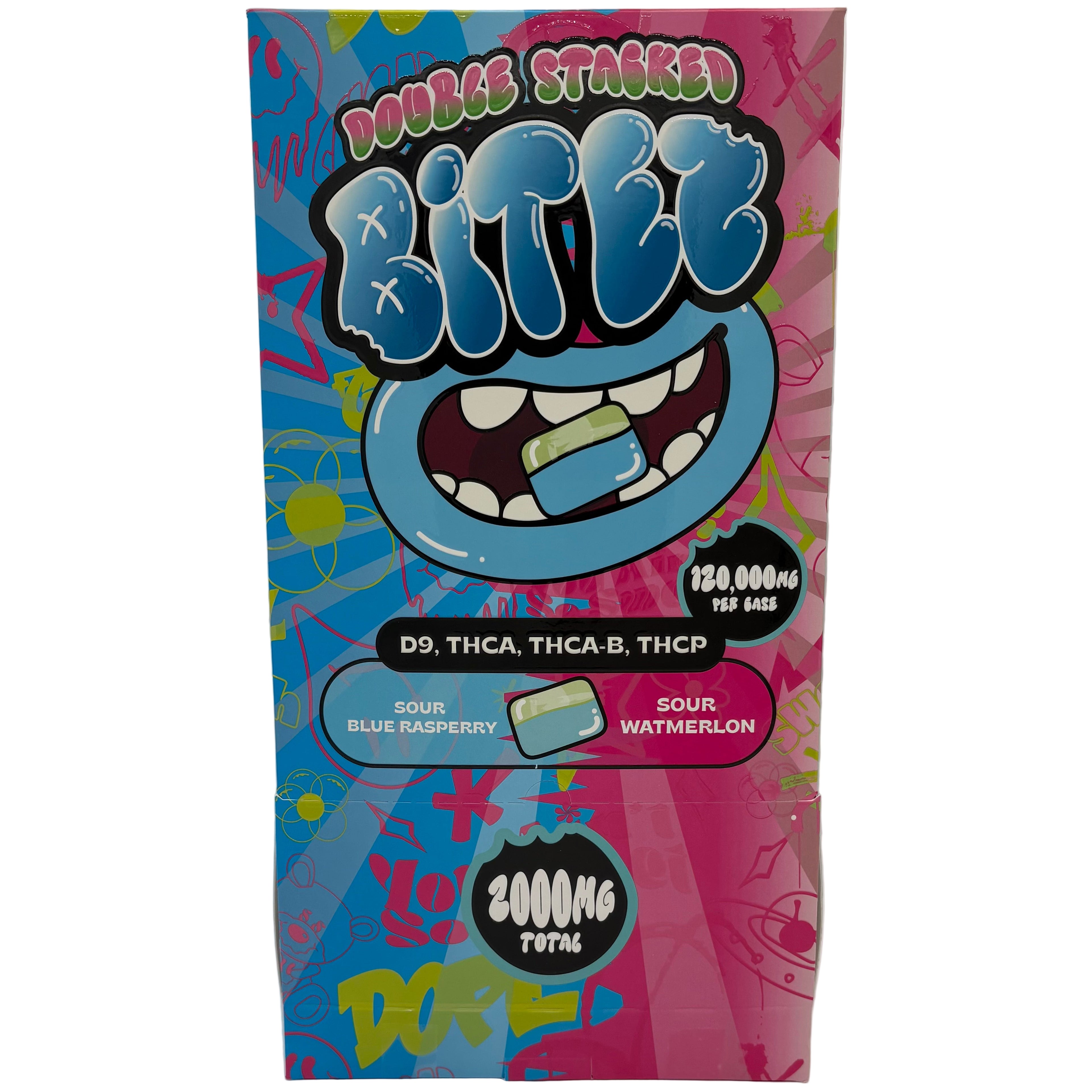 BITEZ DOUBLE STACKED D9 + THC-A + THCA-B + THC-P (2000MG / PACK) / (120,000MG / DISPLAY OF 60)