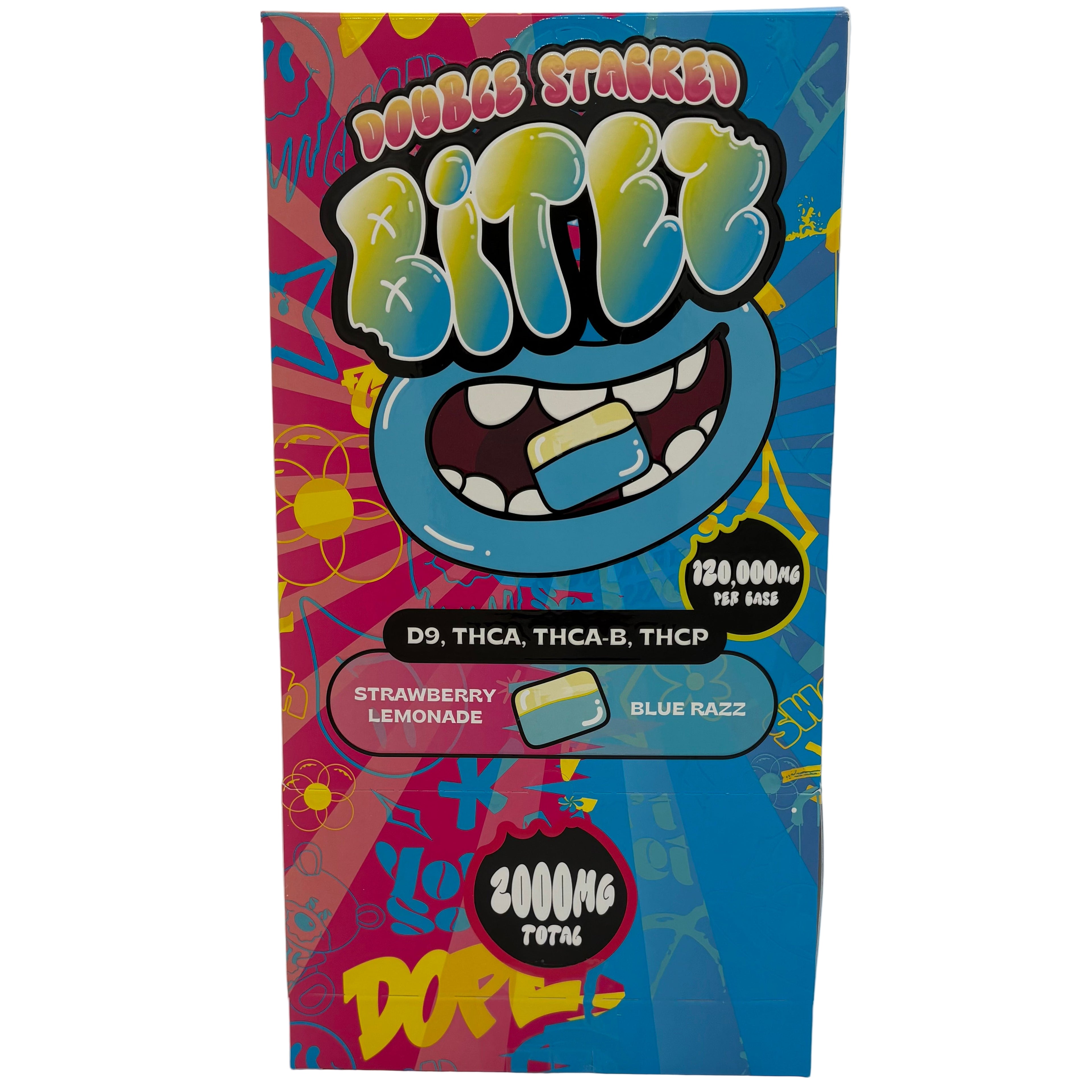 BITEZ DOUBLE STACKED D9 + THC-A + THCA-B + THC-P (2000MG / PACK) / (120,000MG / DISPLAY OF 60)