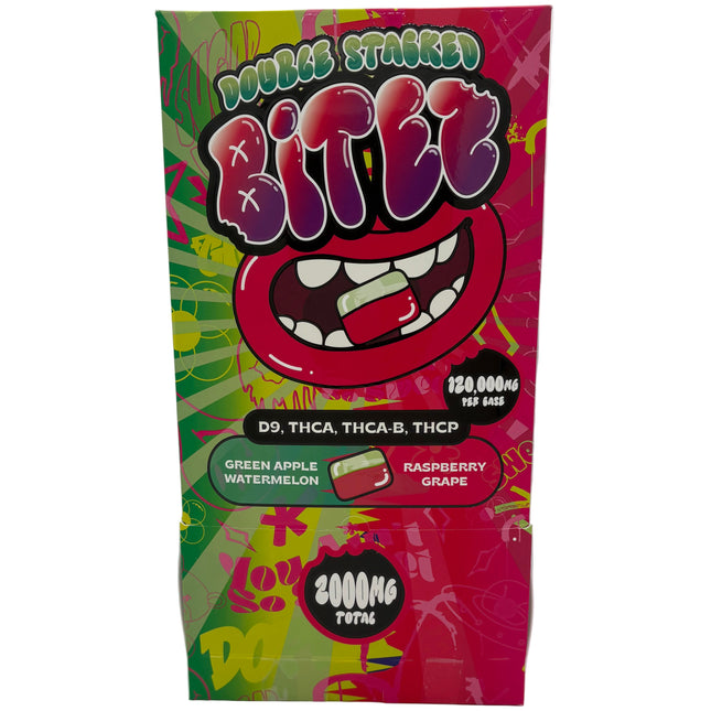 BITEZ DOUBLE STACKED D9 + THC-A + THCA-B + THC-P (2000MG / PACK) / (120,000MG / DISPLAY OF 60)