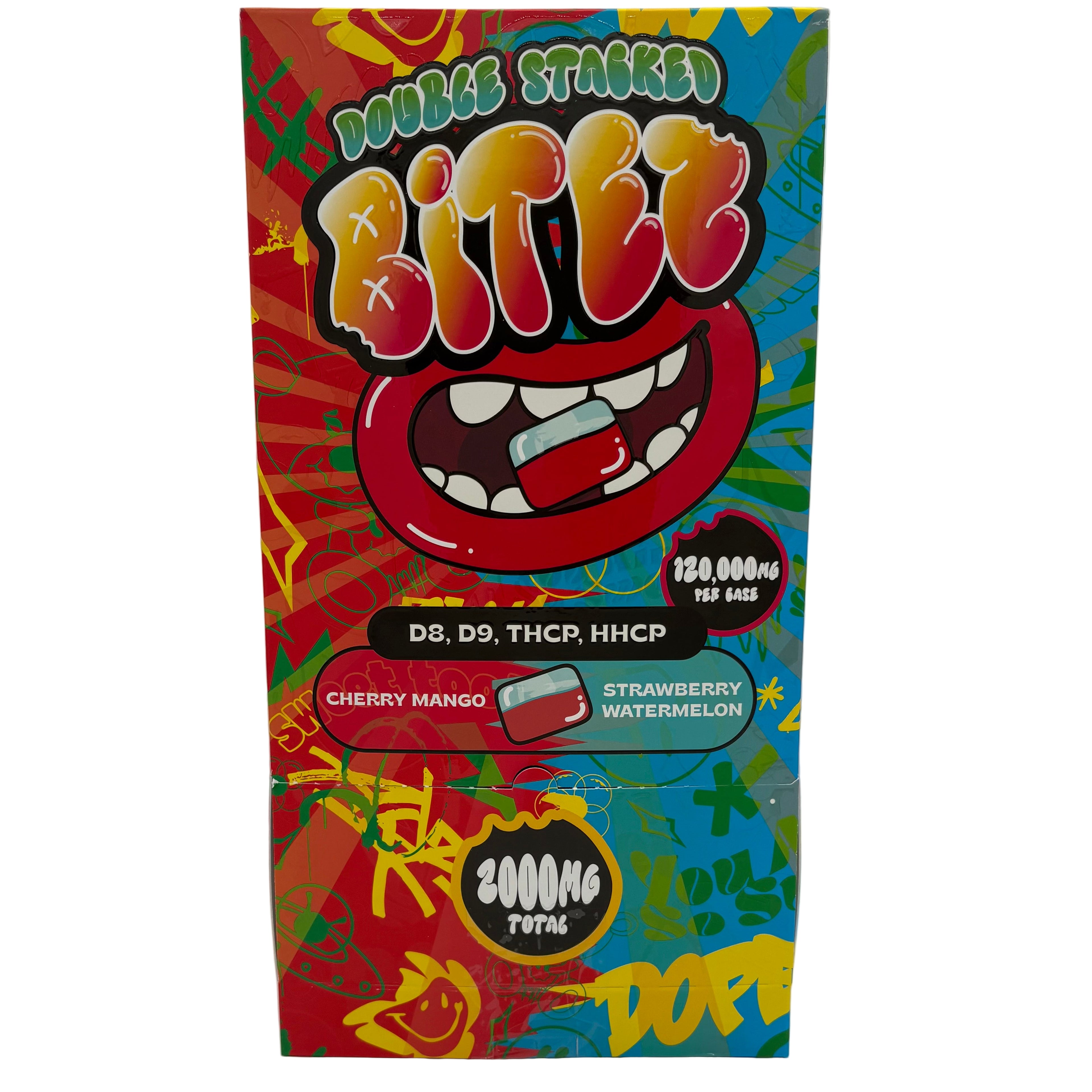 BITEZ DOUBLE STACKED D9 + THC-A + THCA-B + THC-P (2000MG / PACK) / (120,000MG / DISPLAY OF 60)