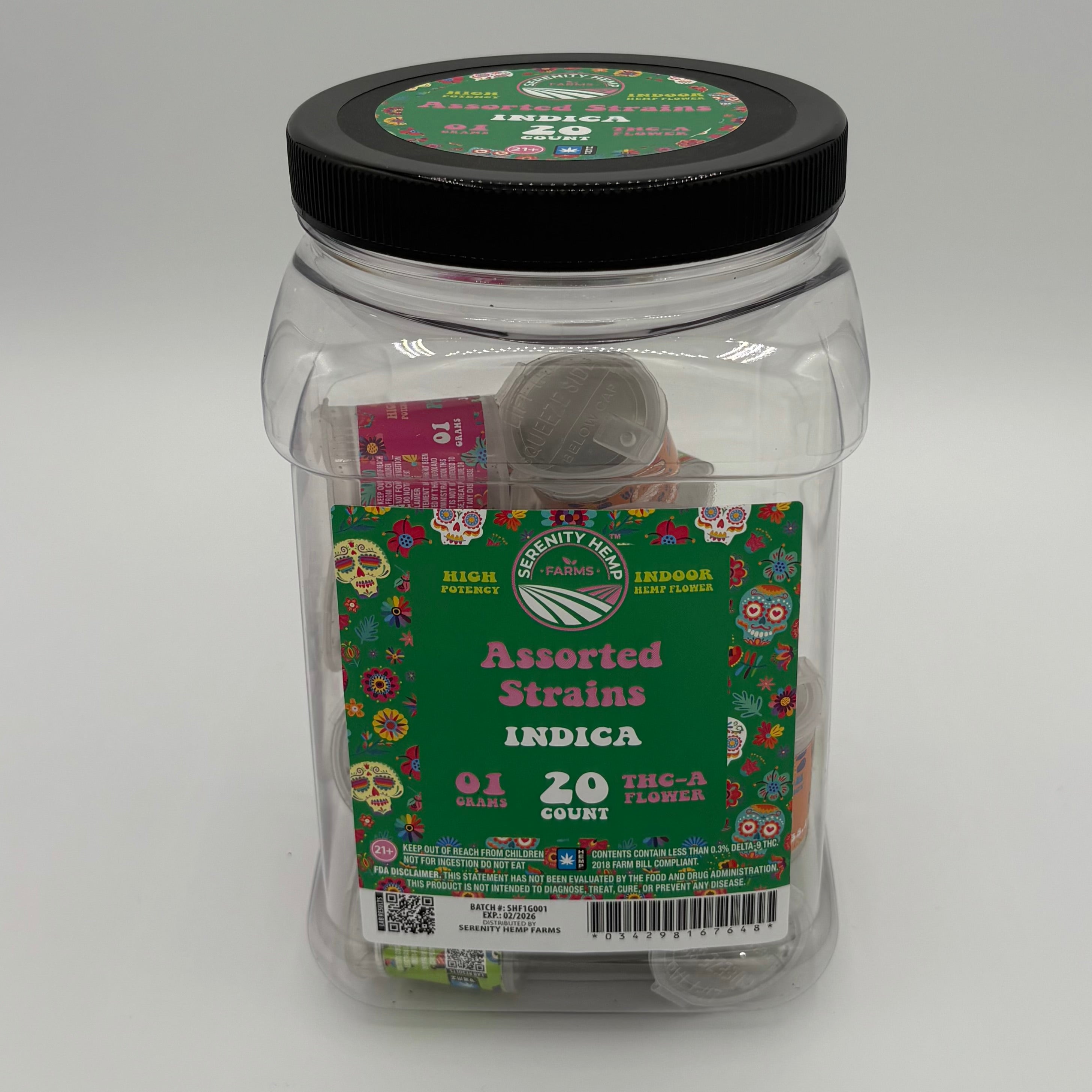 SERENITY INDOOR EXOTIC THC-A FLOWER 1 GRAM (20CT JAR)