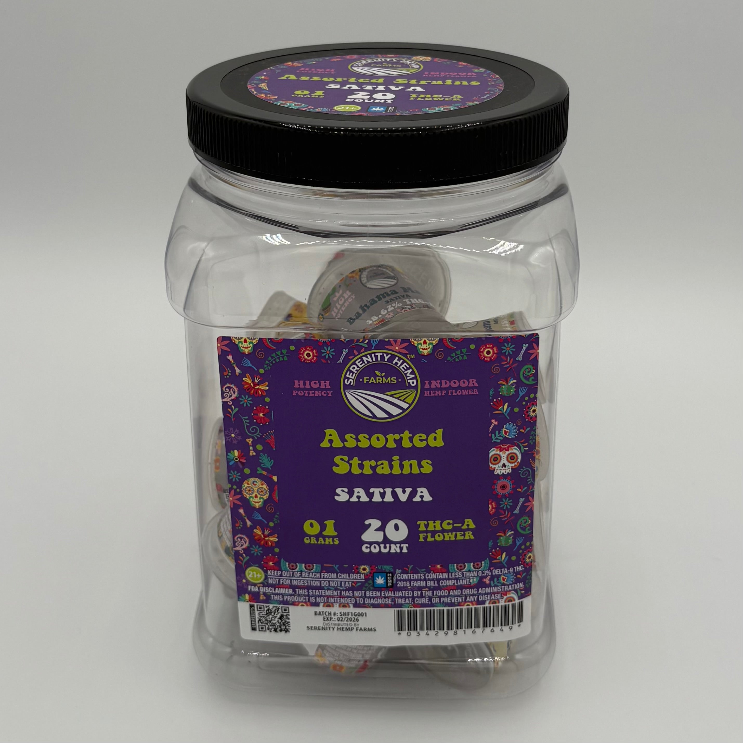 SERENITY INDOOR EXOTIC THC-A FLOWER 1 GRAM (20CT JAR)