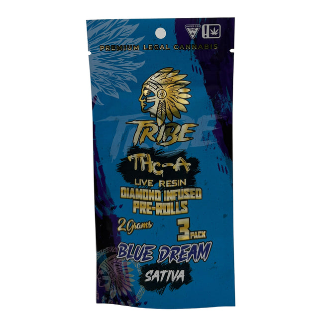 TRIBE 2G THC-A LIVE RESIN DIAMOND INFUSED PRE-ROLLS (3PC/PACK)