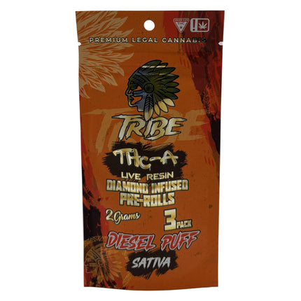TRIBE 2G THC-A LIVE RESIN DIAMOND INFUSED PRE-ROLLS (3PC/PACK)