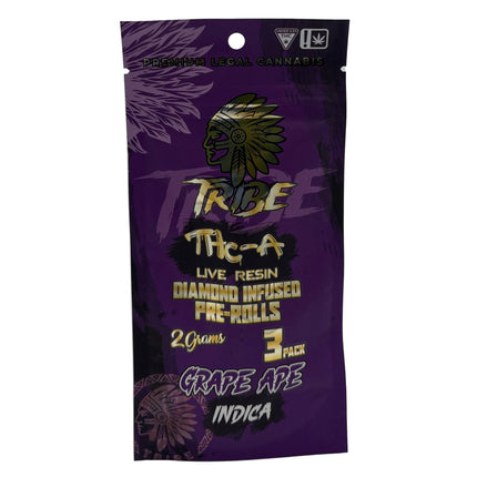 TRIBE 2G THC-A LIVE RESIN DIAMOND INFUSED PRE-ROLLS (3PC/PACK)