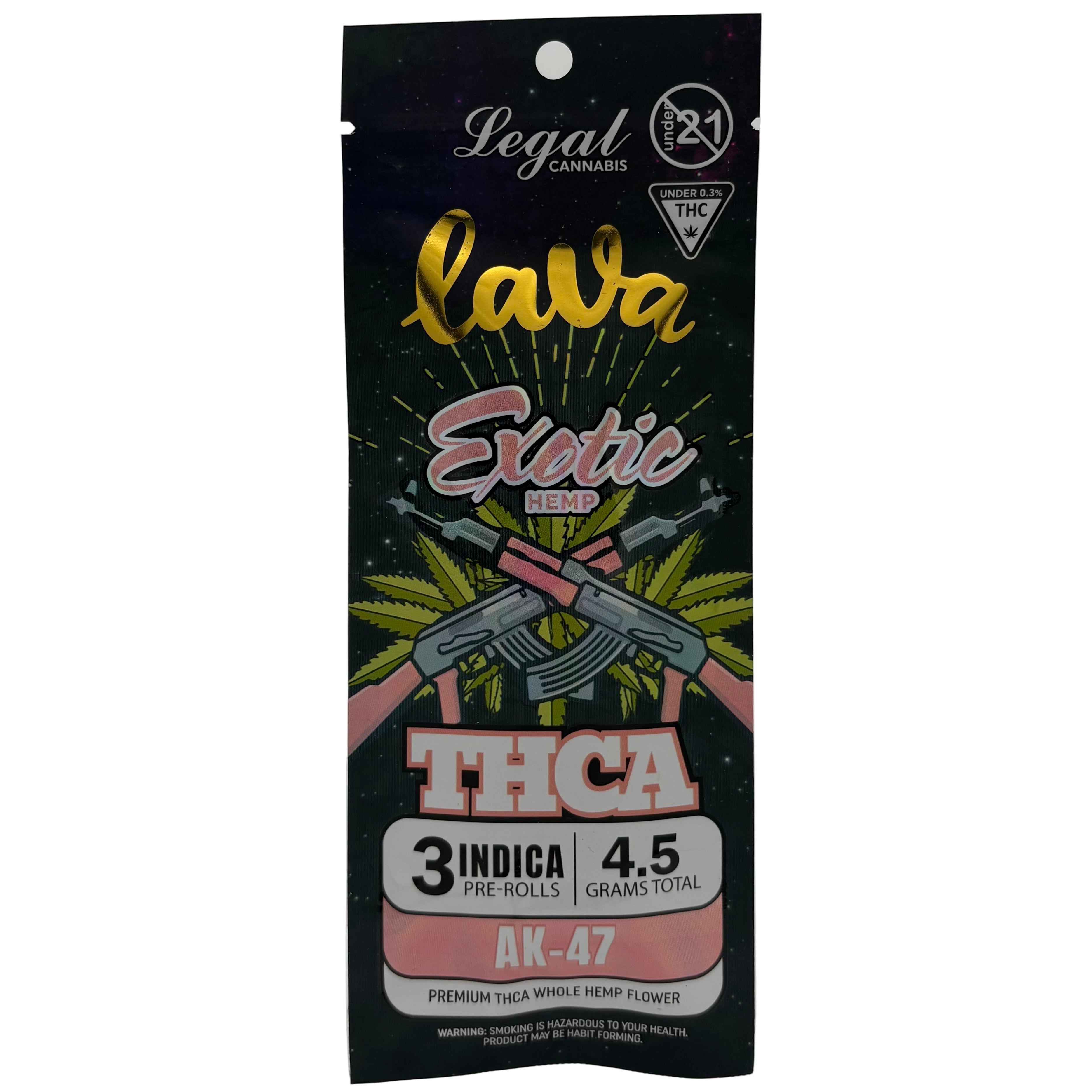LAVA EXOTIC HEMP THCA PRE-ROLLS (3 X 1.5G EACH)
