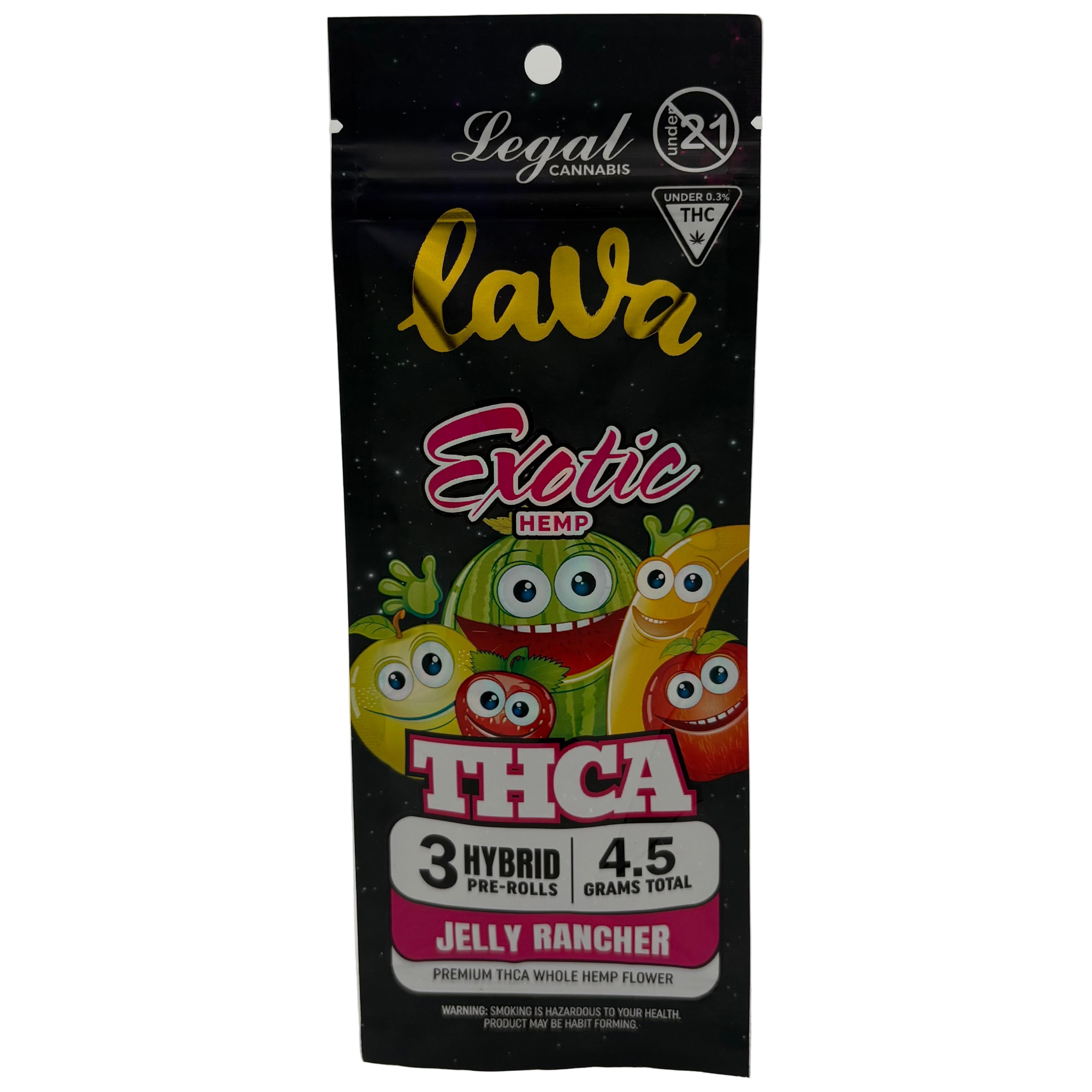 LAVA EXOTIC HEMP THCA PRE-ROLLS (3 X 1.5G EACH)
