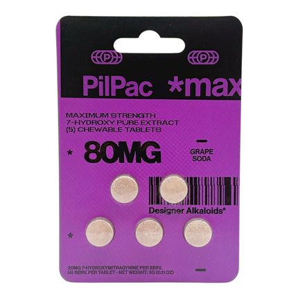 PILPAC *MAX 7-HYDROXY PURE EXTRACT 80MG TABLET (5CT PACK)
