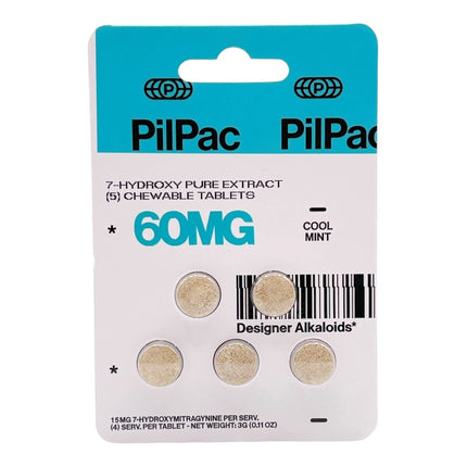 PILPAC 7-HYDROXY PURE EXTRACT 60MG TABLET (5CT PACK)